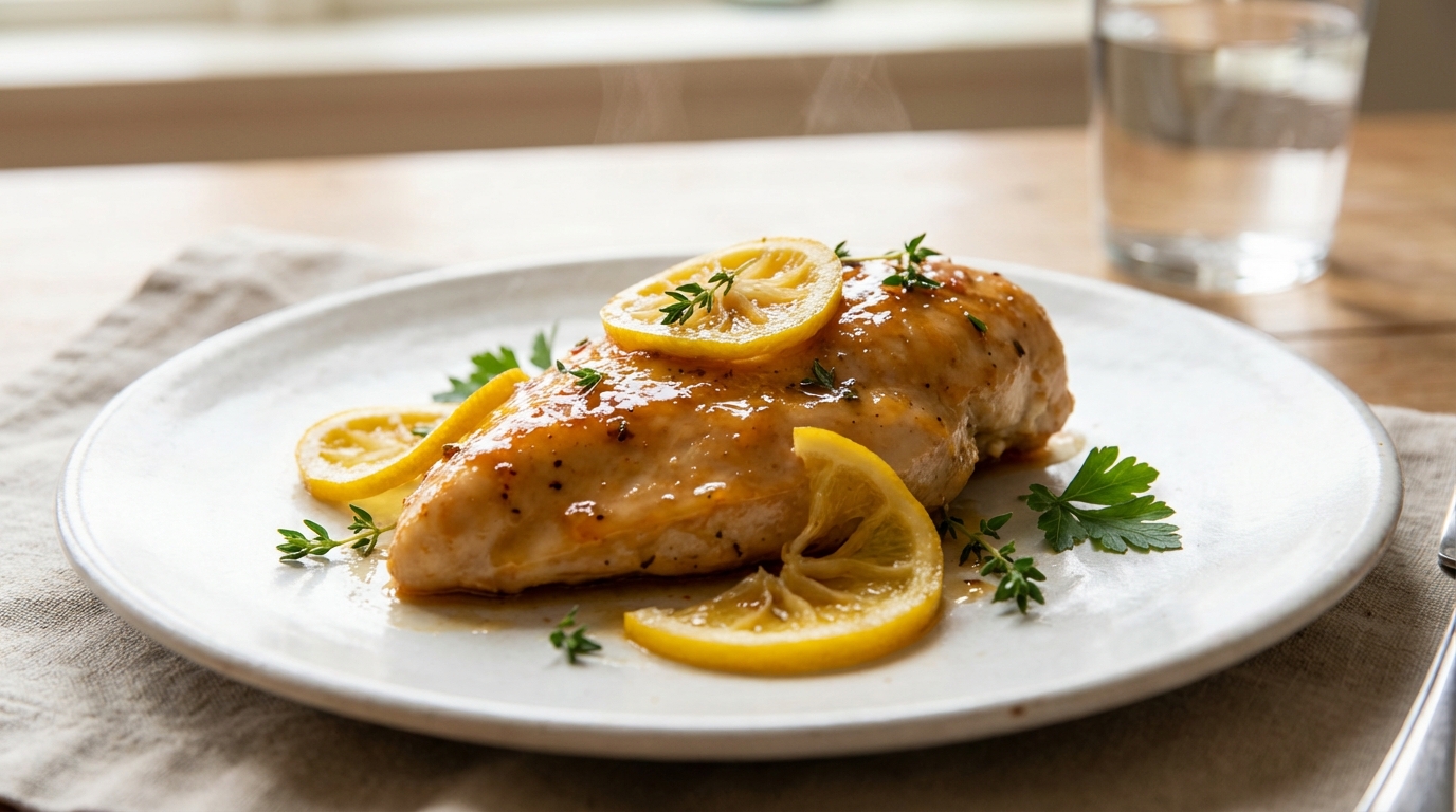 découvrez notre recette rapide de blanc de poulet fondant au citron confit, parfumée et prête en seulement 30 minutes pour un repas savoureux et facile.