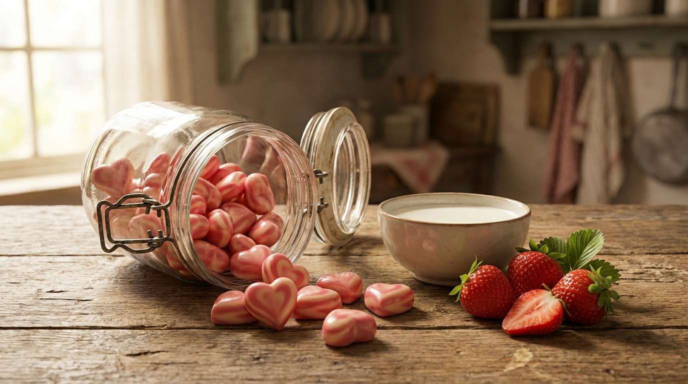 découvrez nos bonbons fraise-lait, une douceur gourmande qui vous transporte instantanément au goût réconfortant de votre enfance.