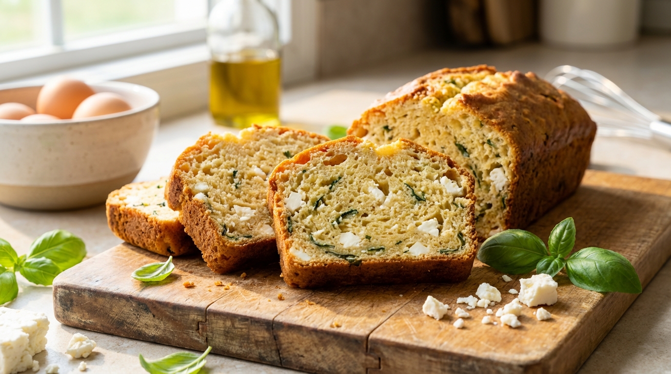 découvrez notre recette facile et rapide de cake moelleux à la feta et au basilic, parfait pour un apéro gourmand prêt en 40 minutes.